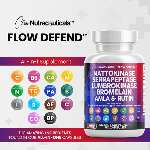 Clean Nutraceuticals Nattokinase 4000 Fu E Serrapeptase Spu - Imagem 7