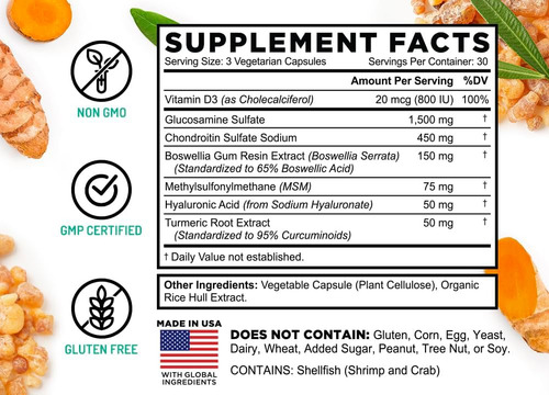 Farmhaven Msm Com Condroitina Glucosamina E Boswellia - Imagem 4