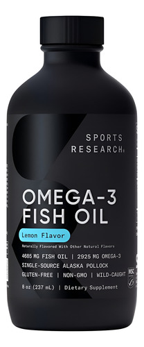 Sports Research Óleo De Peixe Ômega-3 Limão - Óleo Líquido