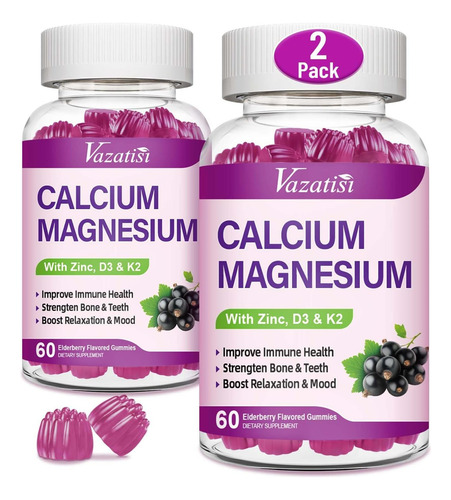 Gomas De Cálcio Magnésio E Zinco 1000 Mg Com Vitamina D3 E