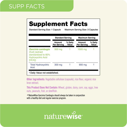 Naturewise Garcinia Cambogia Extrato Com Hca Concentrado - Imagem 3