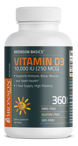 Suprimento De 10 Anos De Vitamina D3 Bronson 10.000 Ui (250 - Imagem 5