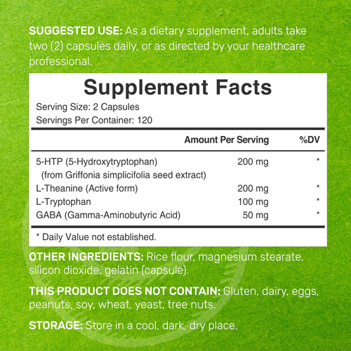 Supplement Deal 5-htp 200 Mg 240 Cápsulas Com L-teanina L-t - Imagem 2