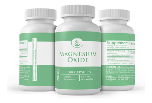 Ingredientes Originais Puro Óxido De Magnésio (100 Cápsulas - Imagem 4