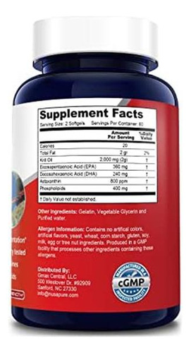 Óleo De Krill Antártico 2000 Mg 120 Cápsulas Macias - Imagem 2