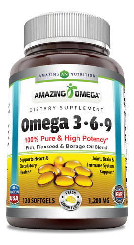 Suplemento Amazing Omega 3.6.9 1200 Mg 120 Cápsulas Gelatino