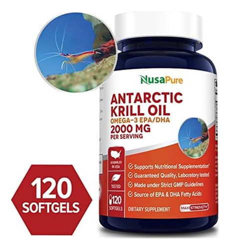 Óleo De Krill Antártico 2000 Mg 120 Cápsulas Macias - Imagem 4