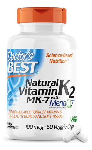Vitamina K2 Mk-7 Natural Com Menaq7 60 Unidades
