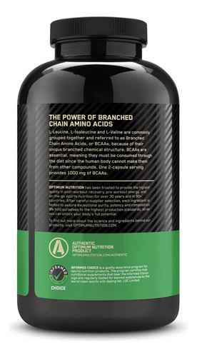 Suplemento Deportivo Optimum Nutrition Bcaa 400 Cápsulas - Imagem 8