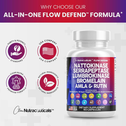 Clean Nutraceuticals Nattokinase 4000 Fu E Serrapeptase Spu - Imagem 6