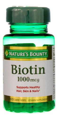Suplemento Nature"s Bounty Biotina 1000mcg Comprimidos 100x - Imagem 6