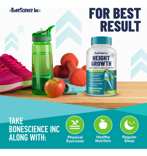 Height Growth Maximizer Bonescience Inc Para Adultos E Crian - Imagem 6
