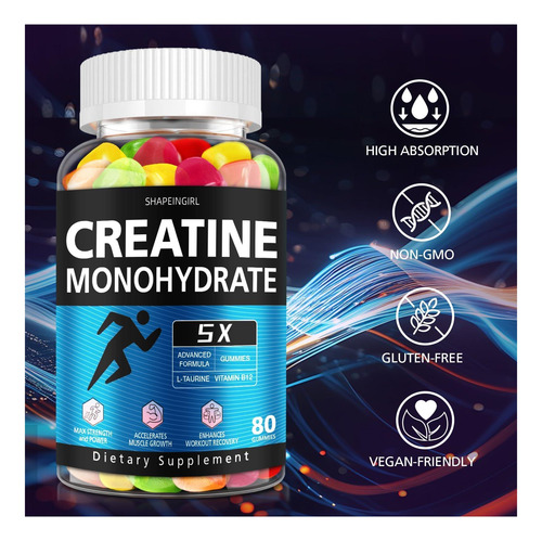 Gommies De Monohidratos De Creatina De Shapinginga - Imagem 5