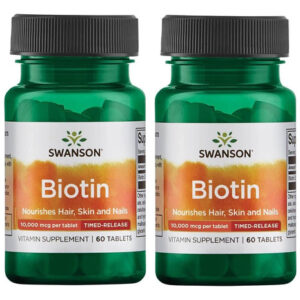 Swanson Biotina - Liberação Cronometrada 10.000 Mcg 60 Guias