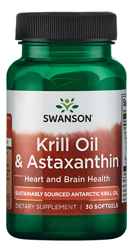 Swanson Óleo De Krill E Astaxantina 30 Cápsulas Macias