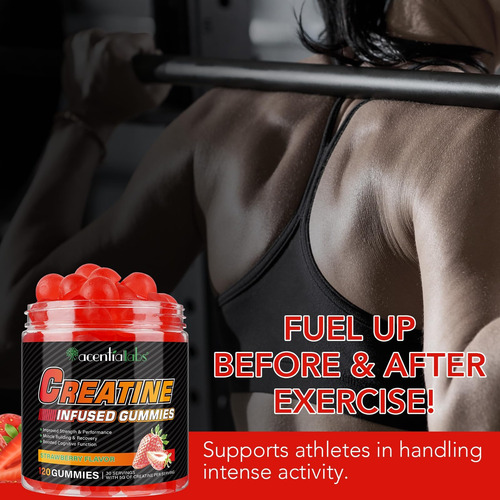 Gomas De Creatina Para Homens E Mulheres 120 Unid 5000 Mg - Imagem 4