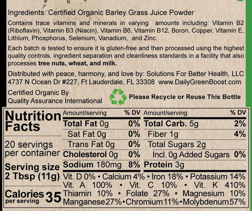 Daily Green Boost 8 Onças Organic Raw Vegan Gf Brasil - Imagem 12