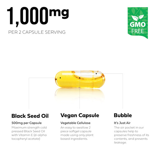Cápsulas De Óleo De Semente Preta Better Place Organics 500m - Imagem 3