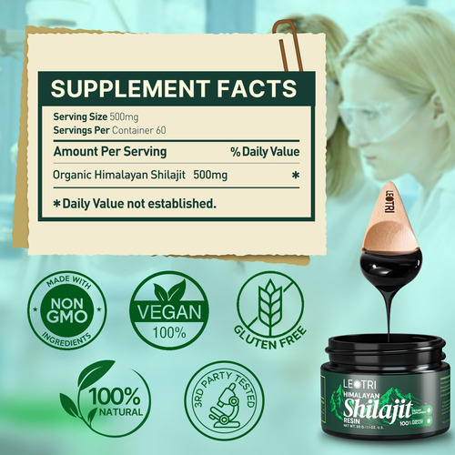 Resina Shilajit Orgânica Pura Do Himalaia: Ácido Fúlvico Aut - Imagem 12