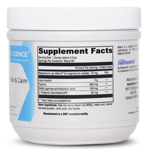 Myoxcience Myo Relap E Calm Mio-inositol L-teanina Tauri - Imagem 3
