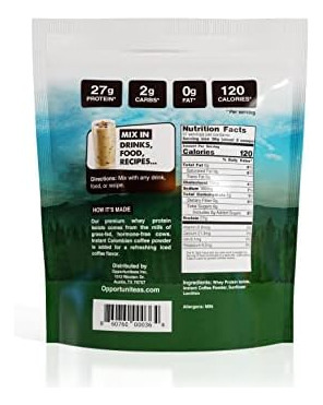 Proteína De Soro De Leite Em Pó De Café - Baixo Teor De Car - Imagem 2