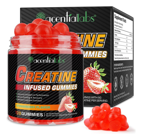 Gomas De Creatina Para Homens E Mulheres 120 Unid 5000 Mg