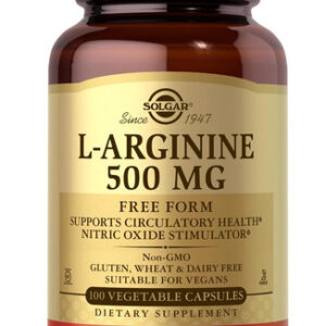 Solgar L-arginina 500 Mg 100 Cápsulas Vegetais