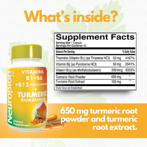Neurobion Curcumina De Cúrcuma 650 Mg Suplemento De Ervas Pa - Imagem 2