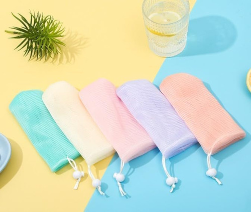 6 Saquinhos De Malha Exfoliante Coloridos Para Sabonete - Imagem 3