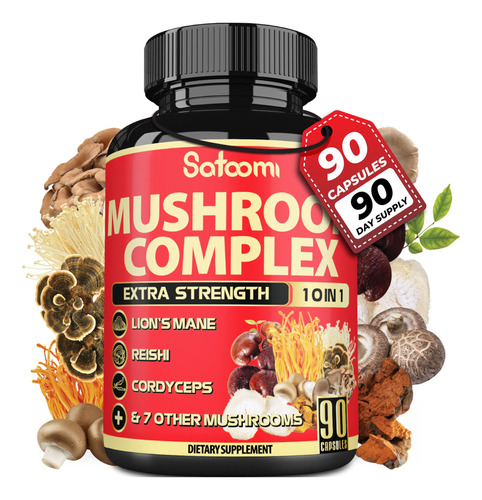 Suplemento Satoomi Mushroom Complex 10 Em 1 90 Cápsulas