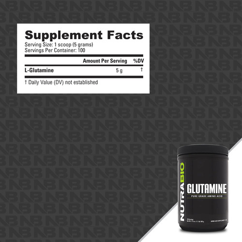 Suplemento De L-glutamina Nutrabio Pure Grade 500g Em Pó - Imagem 2