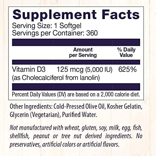 Vitamina D3 Saudável 5.000 Ui (sem Ogm Potência Suporte Ó - Imagem 5