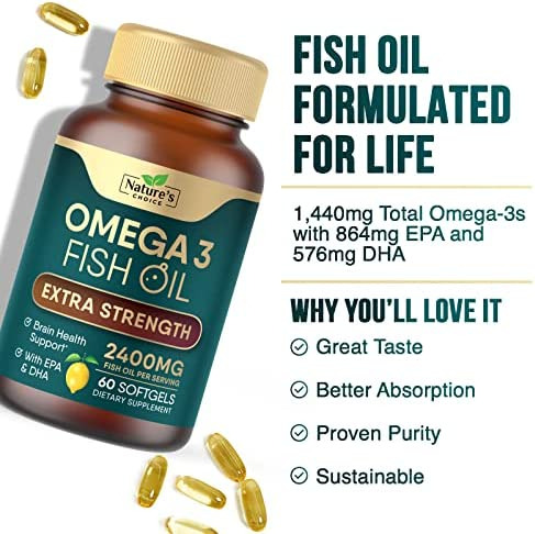Óleo De Peixe 2.400 Mg Cápsulas Softgel Óleo De Peixe Extr - Imagem 3