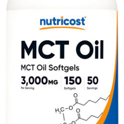 Cápsulas Macias De Óleo Mct Nutricost 1000 Mg 150 Cápsulas