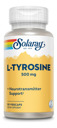Suplemento Solaray L-tirosina 500 Mg 50 Cápsulas Vegetais