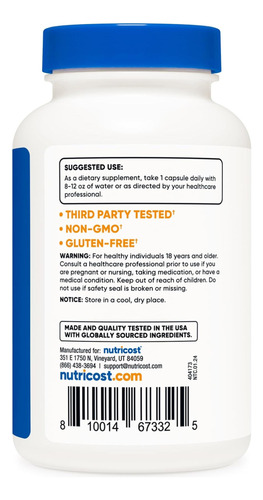 Extrato Nutricost Andrographis 450mg 180 Cápsulas Vegetaria - Imagem 4