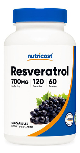 Nutricost Resveratrol 700 Mg 120 Cápsulas Veganas