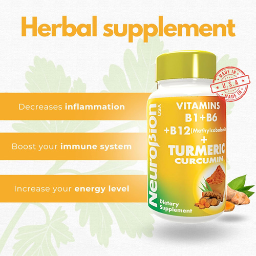 Neurobion Curcumina De Cúrcuma 650 Mg Suplemento De Ervas Pa - Imagem 3