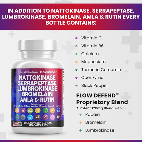 Clean Nutraceuticals Nattokinase 4000 Fu E Serrapeptase Spu - Imagem 5