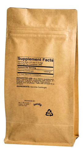 Suplemento De Ervas Jovvily Garcinia Cambogia 454g Em Pó - Imagem 2