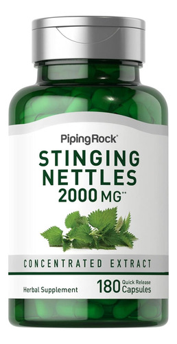 Cápsulas De Urtiga Piping Rock 2000 Mg Contagem 180 Extr