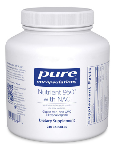 Suplemento Pure Encapsulations Nutrient 950 Com Nac 240 Cap