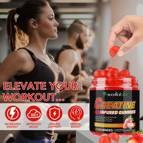 Gomas De Creatina Para Homens E Mulheres 120 Unid 5000 Mg - Imagem 3