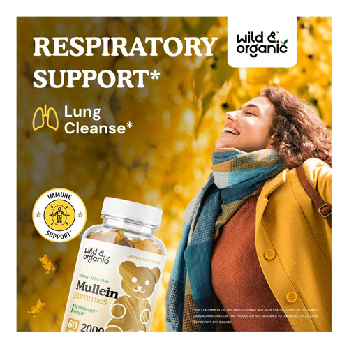 Gummies De Mulleína Selvagem E Orgânica Para Lungs 2000mg E - Imagem 2