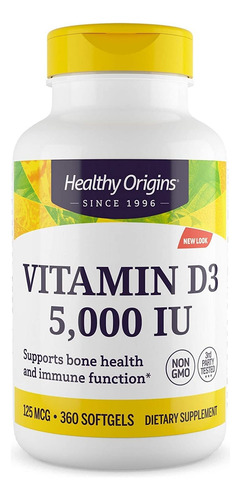 Vitamina D3 Saudável 5.000 Ui (sem Ogm Potência Suporte Ó