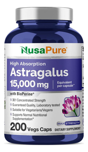 Nusapure Astrágalo 15.000 Mg Por Cápsula 200 Cápsulas