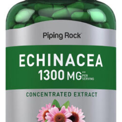 Cápsulas De Extrato De Equinácea Piping Rock 1300 Mg Conta