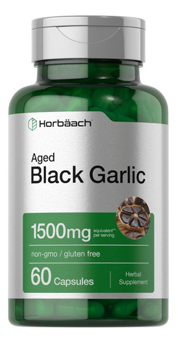 Cápsulas De Alho Preto Envelhecido Horbäach 1500mg 60 Cont