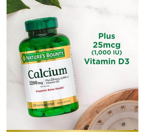 Nature"s Bounty Calcium 1200 Mg + Vitamina D 120 Unidades (p - Imagem 3