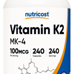 Nutricost Vitamina K2 (mk4) 240 Cápsulas (100mcg) - Sem Glút